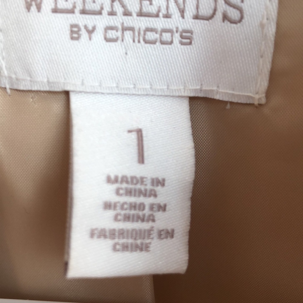 Chicos Weekend Light Gold Vest Sz Medium - Picture 3 of 8